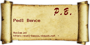 Pedl Bence névjegykártya